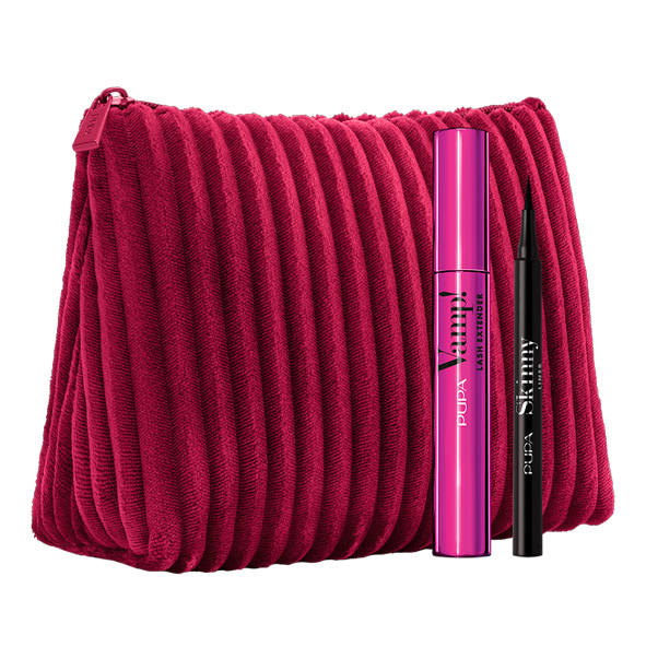 Набор (VAMP! LASH EXTENDER Тушь для ресниц + SKINNY LINER Подводка-фломастер для глаз + косметичка)